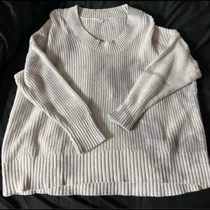 Aerie Soft Cream Tie Dye Crew Neck Sweater